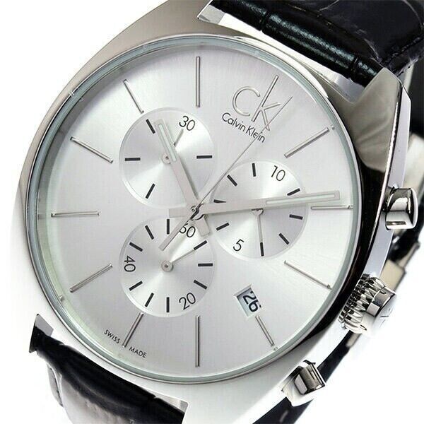 CALVIN KLEIN Exchange Chronograph Herren Uhr Silber Zifferblatt