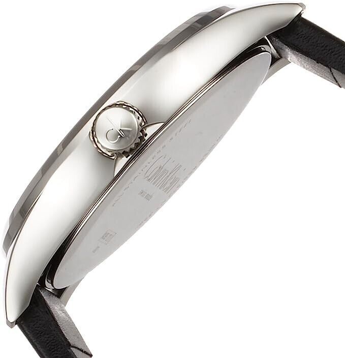 CALVIN KLEIN Steadfast schwarze Zifferblatt schwarze Leder Herren Uhr