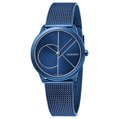 CALVIN KLEIN Minimal Quartz Damenarmbanduhr mit blauem Zifferblatt
