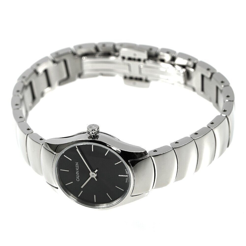 CALVIN KLEIN Classic Quarz Damenarmbanduhr mit schwarzem Zifferblatt