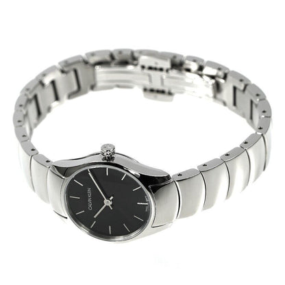 CALVIN KLEIN Classic Quarz Damenarmbanduhr mit schwarzem Zifferblatt