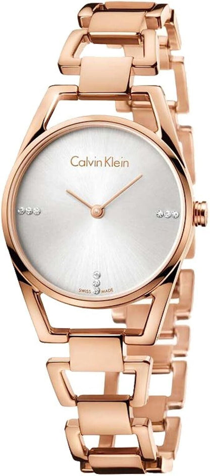 CALVIN KLEIN Dainty Damen Quarz Uhr mit silbernem Ziffernblatt