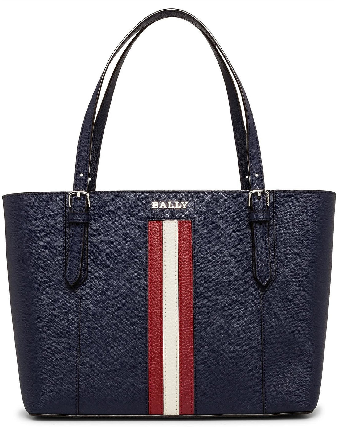 Bally Supra Ledertasche mit Bandgriff Marineblau