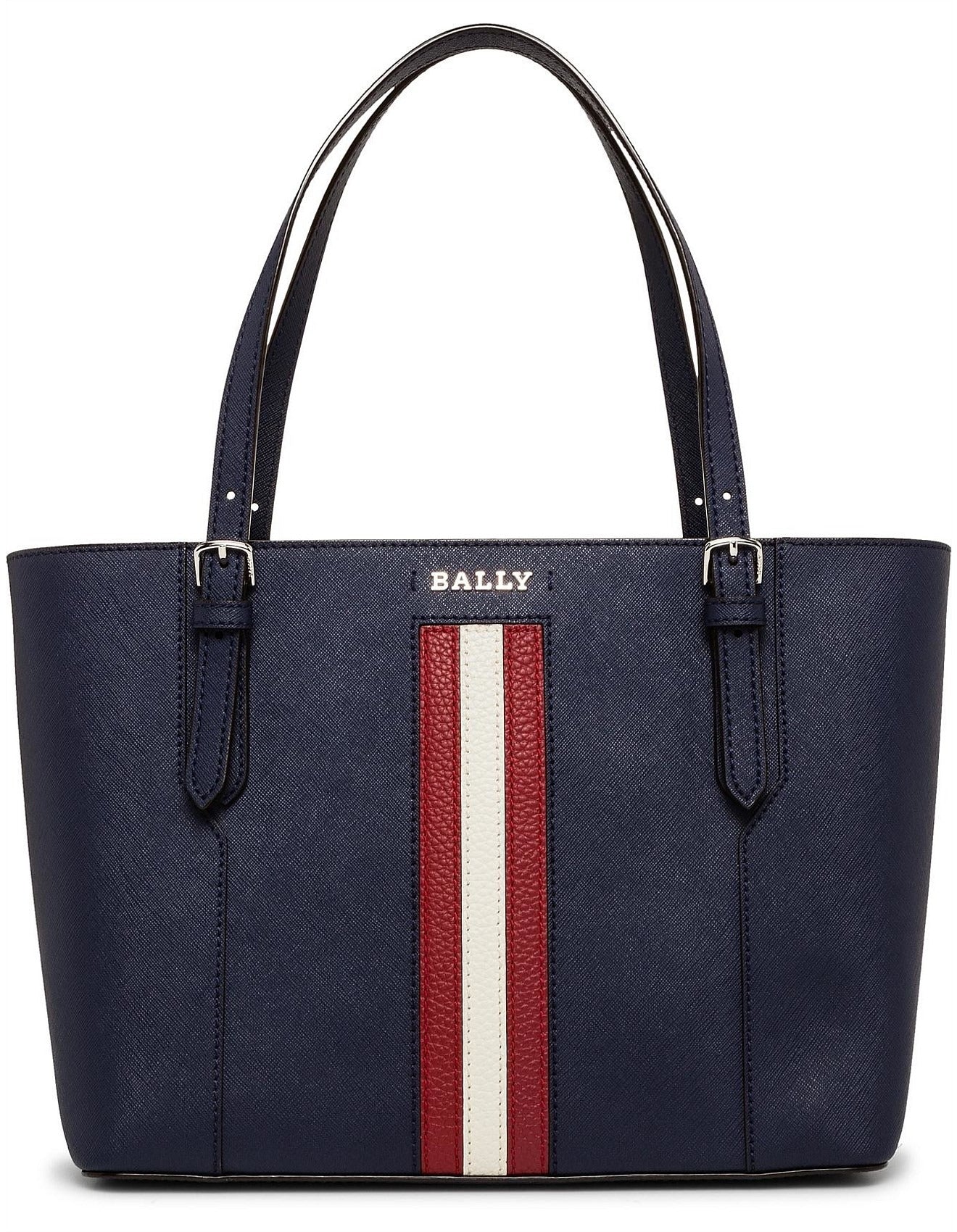 Bally Supra Ledertasche mit Bandgriff Marineblau