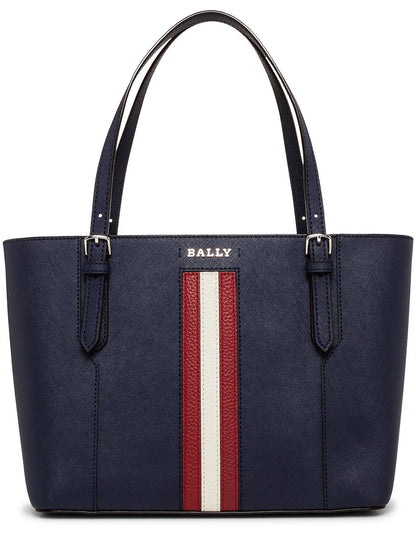Bally Supra Ledertasche mit Bandgriff Marineblau