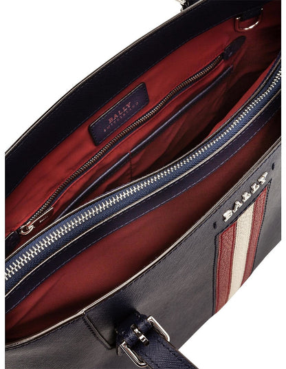 Bally Supra Ledertasche mit Bandgriff Marineblau