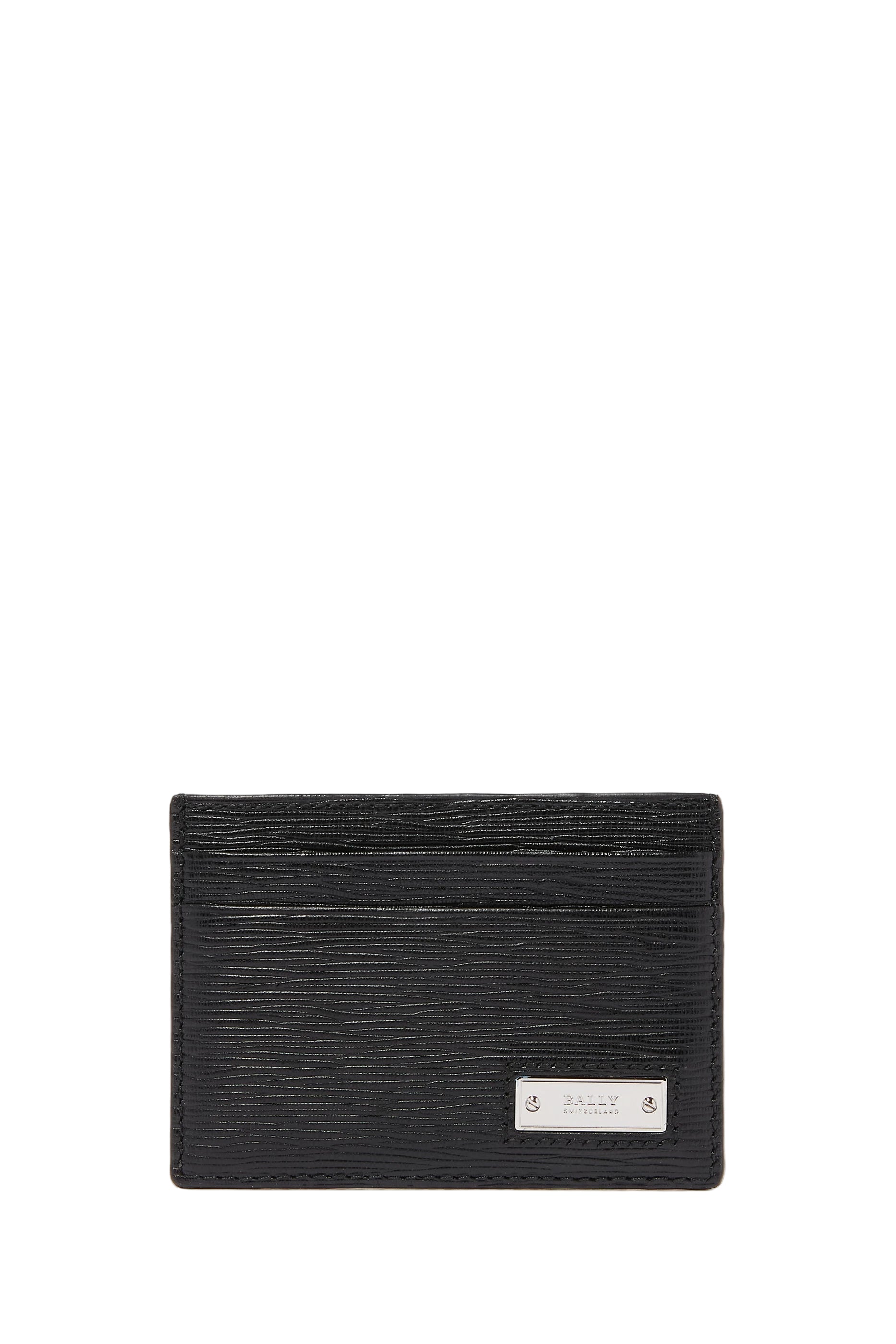 Bally BHAR Calfskin Leather Card Case Black