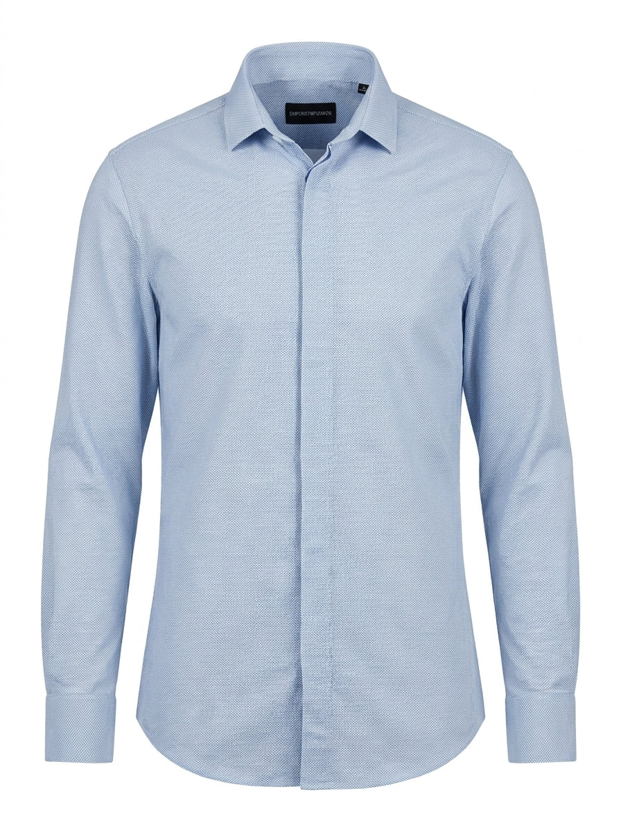 Emporio Armani Herrenhemd Hellblau — ghost