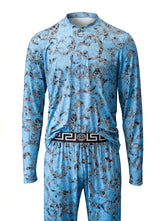 Versace Pyjama Hellblau Barock-Muster — ghost