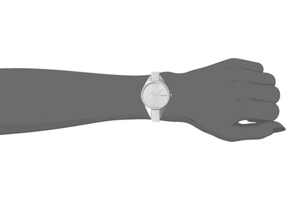 CALVIN KLEIN Rebel Silber Zifferblatt Weiße Damen Quarz Uhr