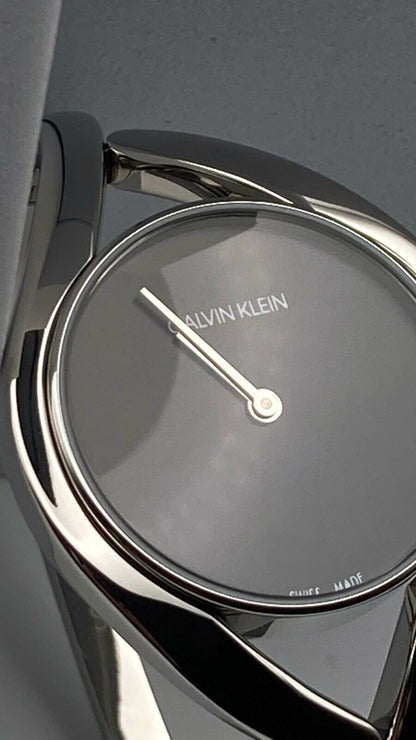 CALVIN KLEIN Party Uhr Damen schwarz Zifferblatt schmales Armband