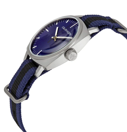 CALVIN KLEIN Fraternity Herren Quarz Uhr mit blauem Zifferblatt