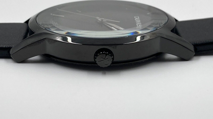 CALVIN KLEIN City Quarz Herrenarmbanduhr mit schwarzem Ziffernblatt