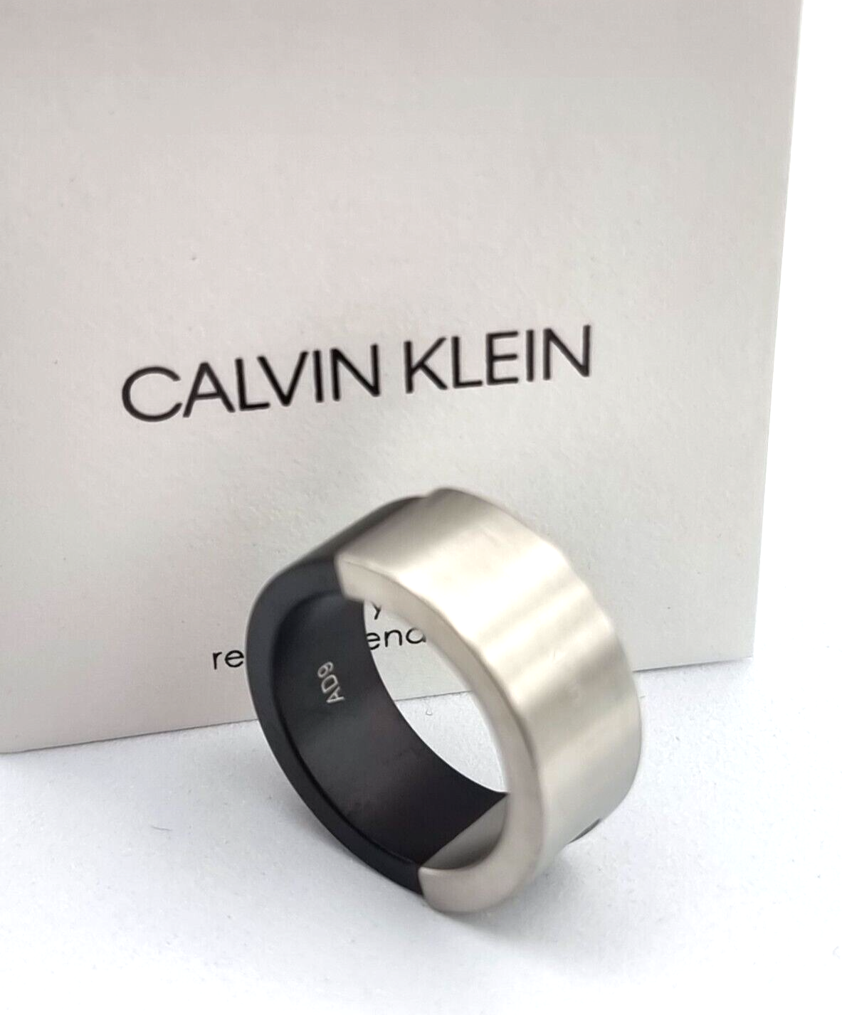 CALVIN KLEIN RING MAGNET EDELSTAHL/SCHWARZ - Gr.  60