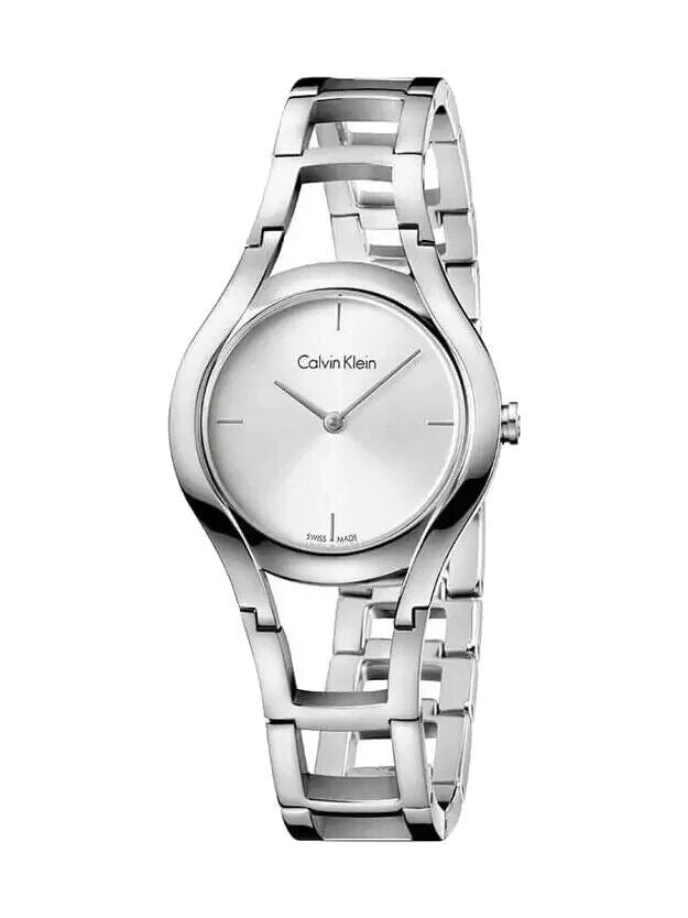 CALVIN KLEIN Class Damenarmbanduhr Edelstahl silbernes Ziffernblatt