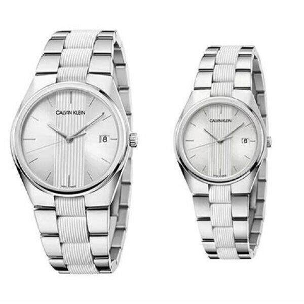 CALVIN KLEIN Contra Quarz Herrenarmbanduhr mit silbernem Ziffernblatt
