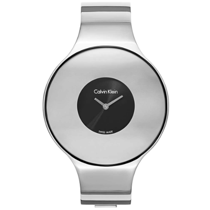 CALVIN KLEIN nahtlose schwarze Zifferblatt Damenquarzarmbanduhr