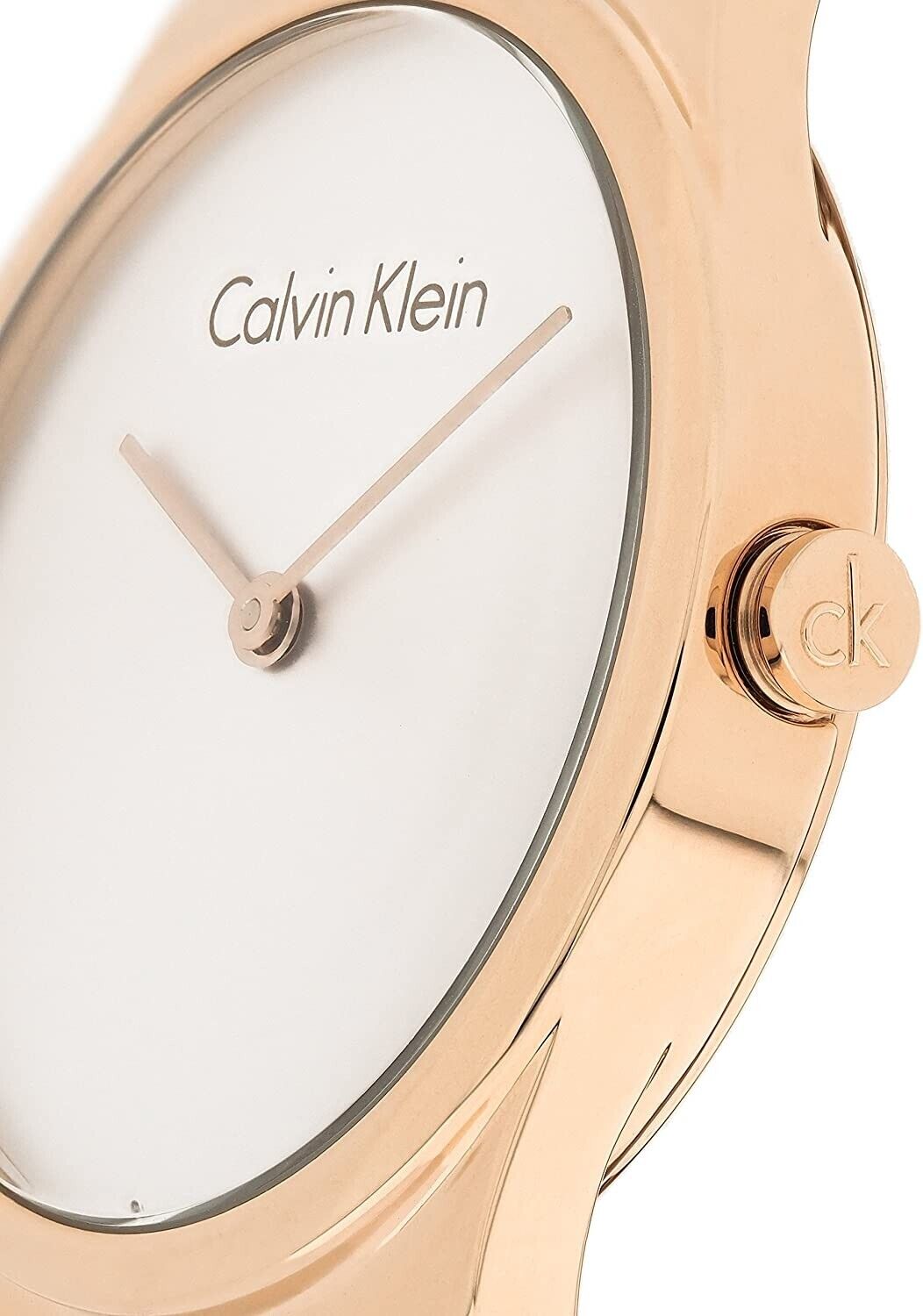 CALVIN KLEIN Whirl Silber Zifferblatt Roségold PVD Damen Quarz Uhr