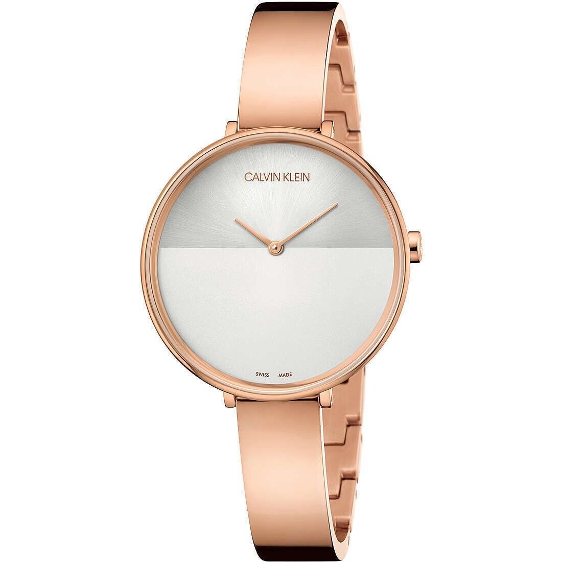 CALVIN KLEIN Rise Quarz Silber und Weiß Damen Uhr