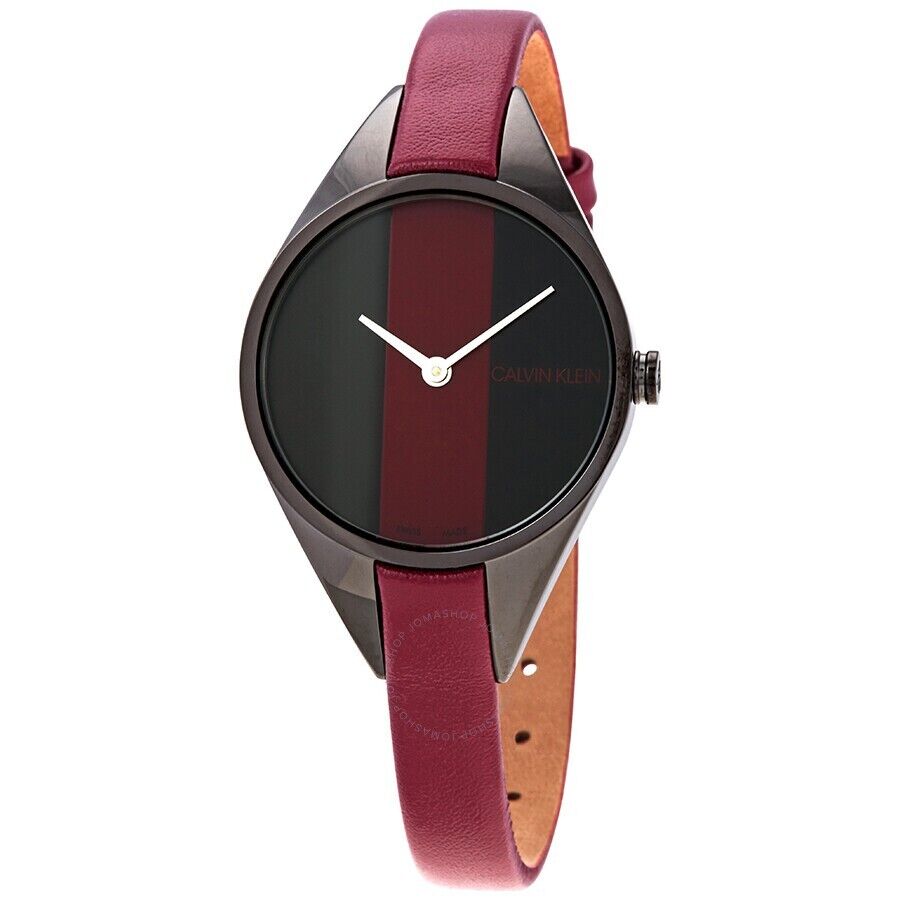CALVIN KLEIN Rebel Damenarmbanduhr Rot Schwarz Zifferblatt