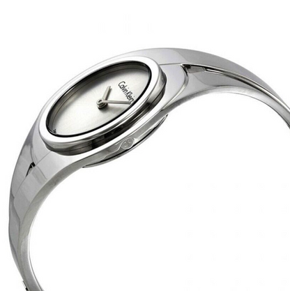 CALVIN KLEIN Sinnliche Silber Zifferblatt Medium Armreif Damen Uhr