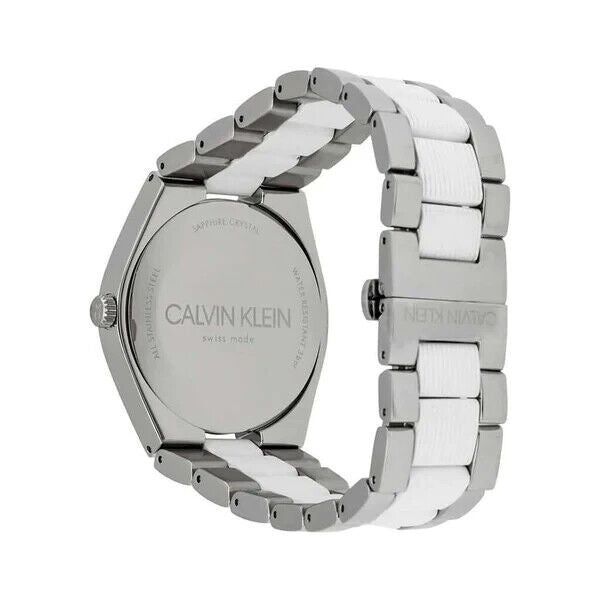 CALVIN KLEIN Contra Quarz Herrenarmbanduhr mit silbernem Ziffernblatt