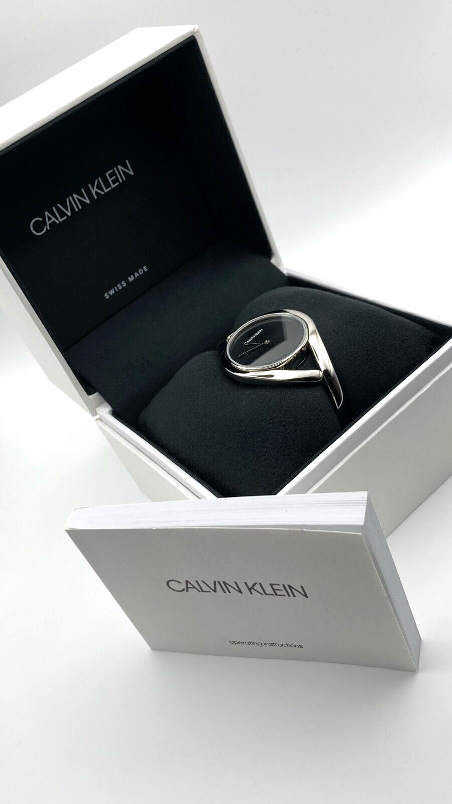 CALVIN KLEIN Party Uhr Damen schwarz Zifferblatt schmales Armband