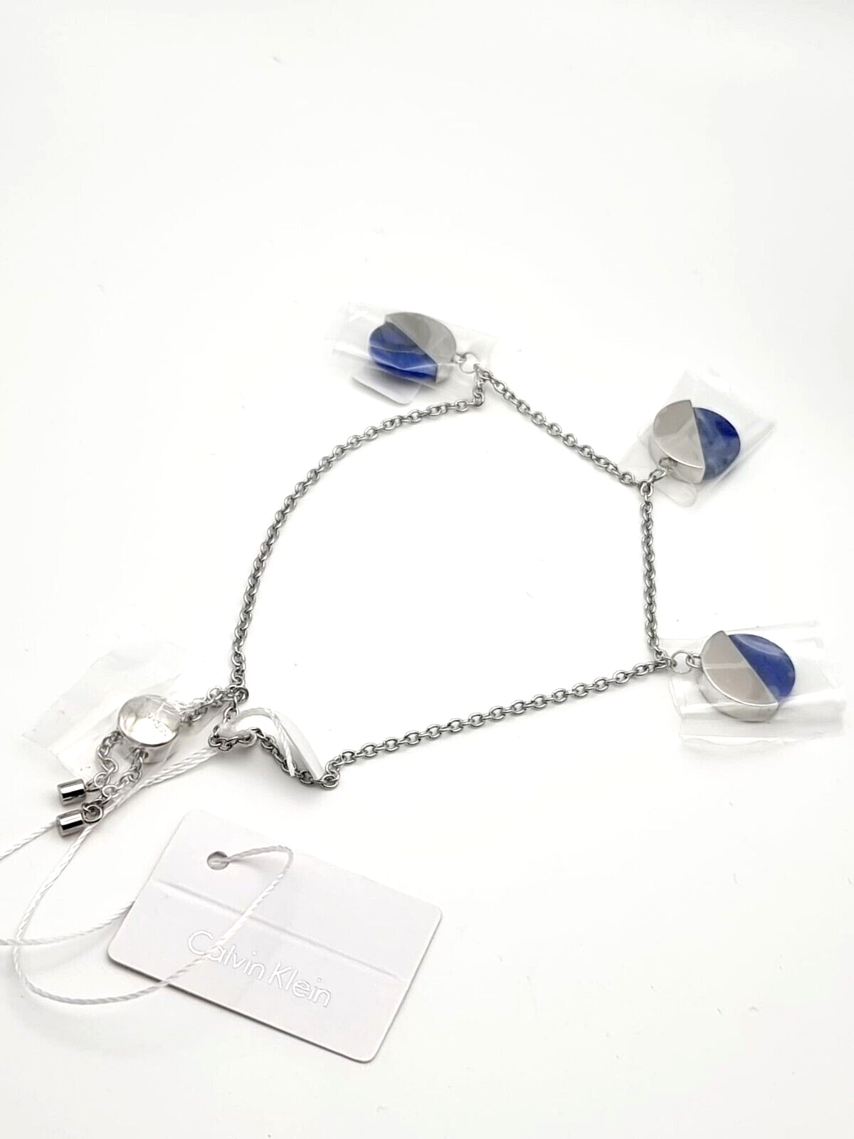 CALVIN KLEIN SPICY KJ8RLB040200 EDELSTAHL ARMBAND - BLAUER STEIN