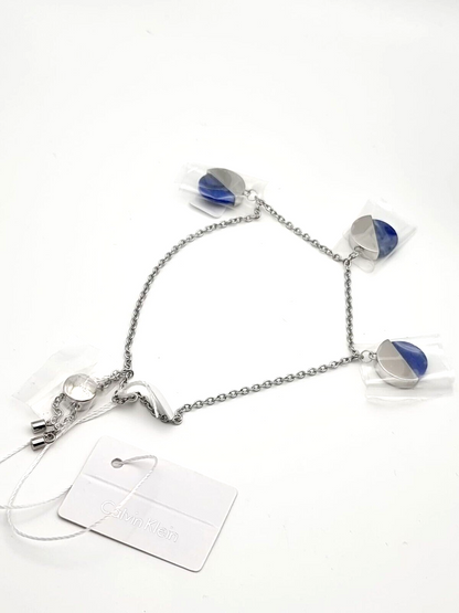 CALVIN KLEIN SPICY KJ8RLB040200 EDELSTAHL ARMBAND - BLAUER STEIN