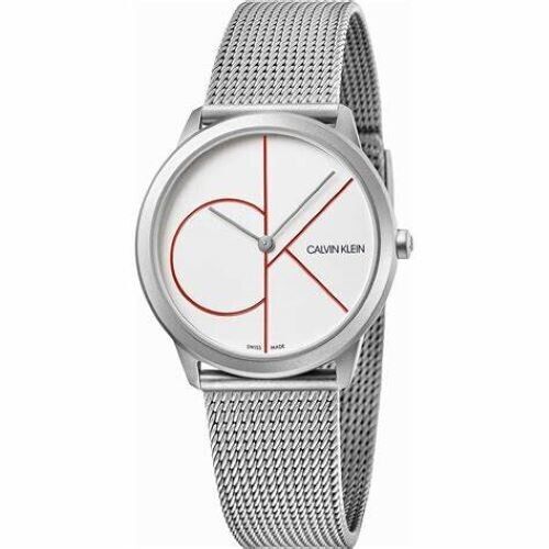 CALVIN KLEIN Minimal Quartz Damenarmbanduhr mit weißem Ziffernblatt
