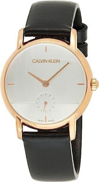 CALVIN KLEIN Established Quarz Damenarmbanduhr silbernes Zifferblatt