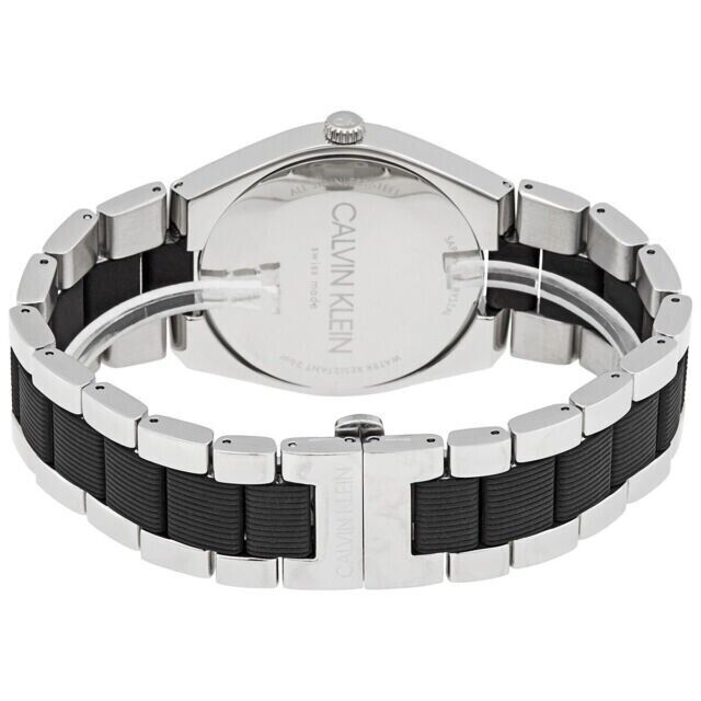 CALVIN KLEIN Contra Quarz Herrenarmbanduhr mit schwarzem Zifferblatt