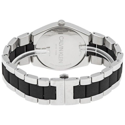 CALVIN KLEIN Contra Quarz Herrenarmbanduhr mit schwarzem Zifferblatt