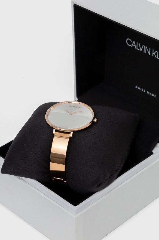 CALVIN KLEIN Rise Quarz Silber und Weiß Damen Uhr