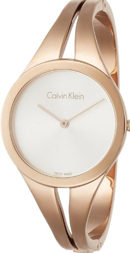 CALVIN KLEIN Addict Silber Zifferblatt Mittel Rose Gold PVD Damen Uhr
