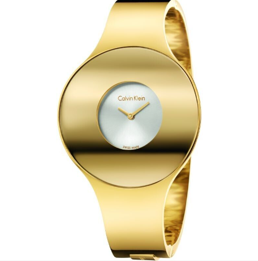 CALVIN KLEIN nahtlose Damenarmbanduhr Gold PVD