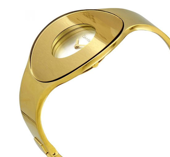 CALVIN KLEIN nahtlose Damenarmbanduhr Gold PVD