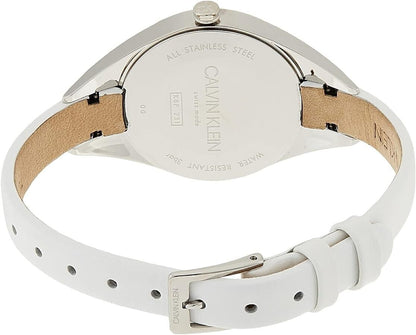CALVIN KLEIN Rebel Silber Zifferblatt Weiße Damen Quarz Uhr