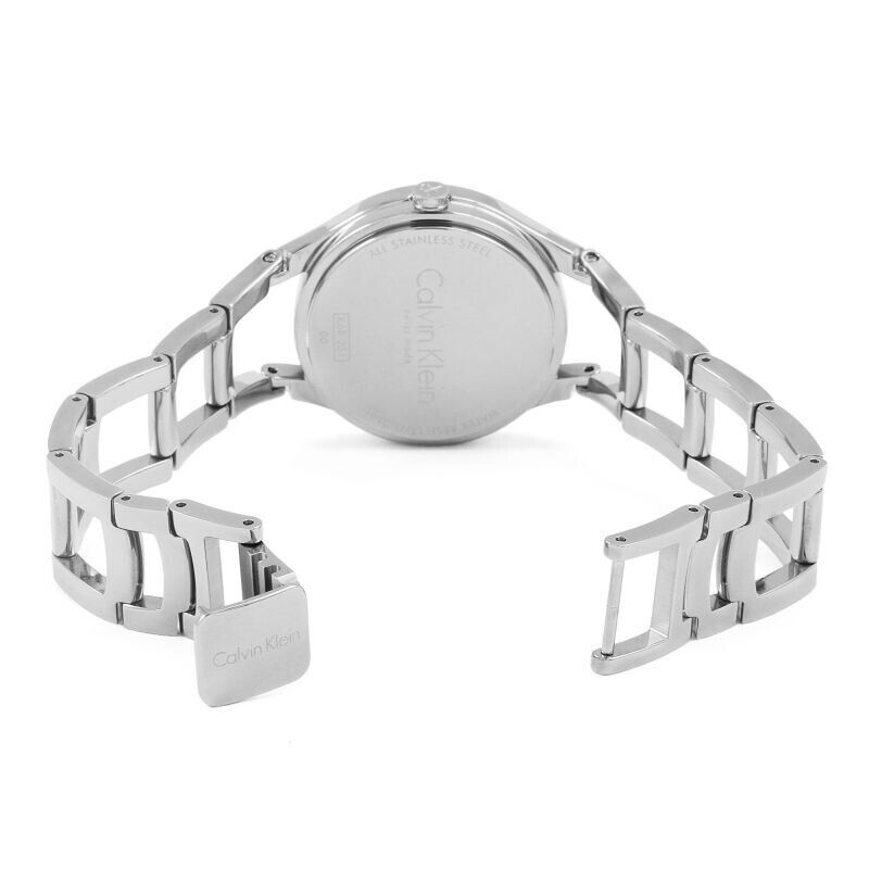 CALVIN KLEIN Class Damenarmbanduhr Edelstahl silbernes Ziffernblatt