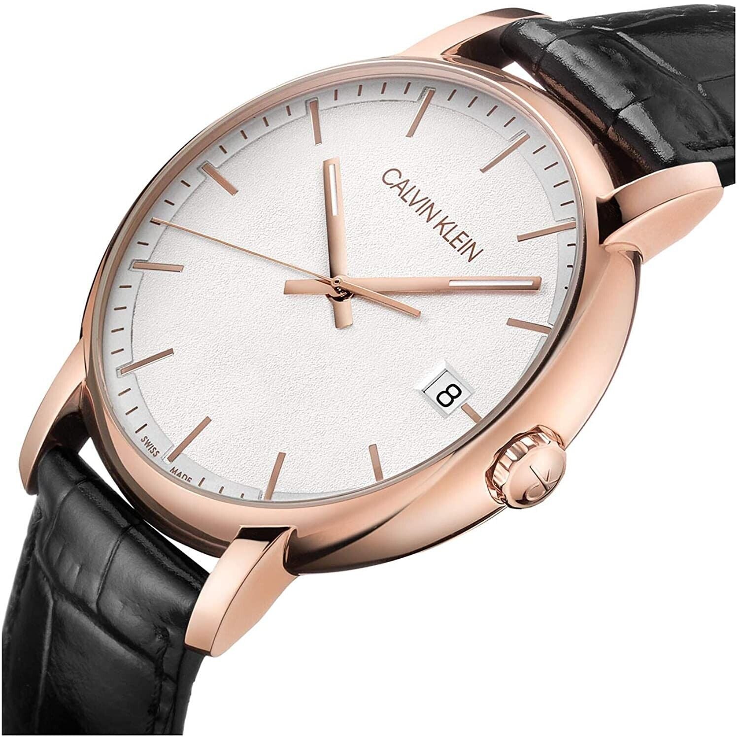 CALVIN KLEIN Minimal Quartz Herrenarmbanduhr mit silbernem Zifferblatt