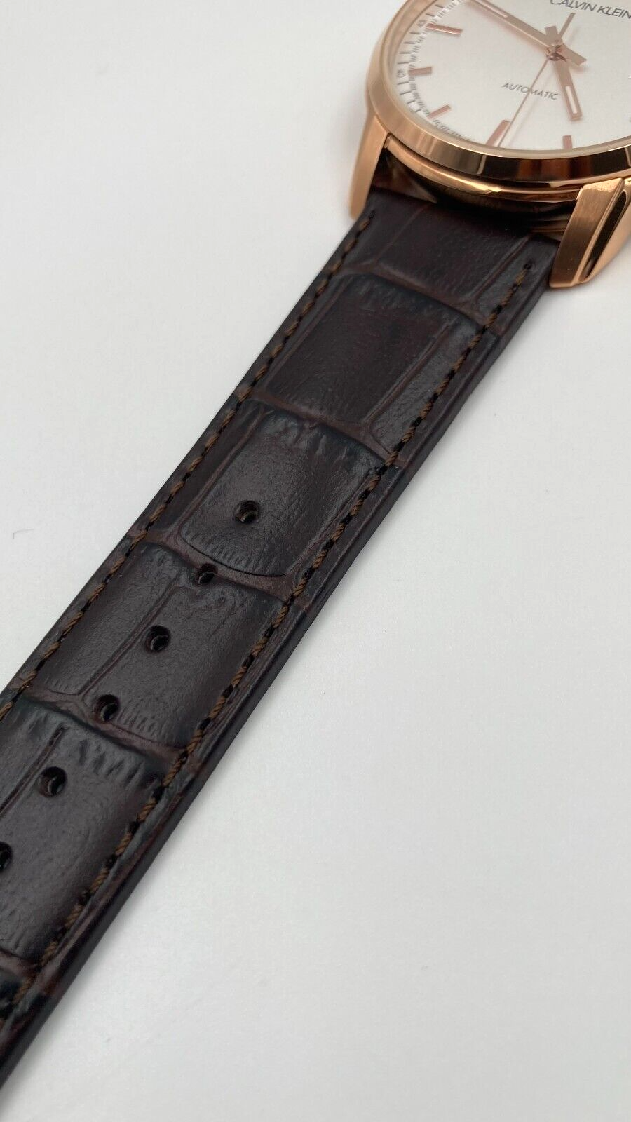 Calvin Klein Herren Analog Automatik Uhr mit Lederarmband K5S346G6