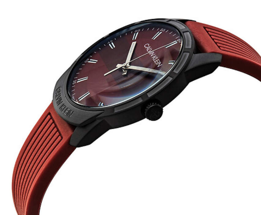 CALVIN KLEIN Evidence Herren Quarz Uhr mit rotem Zifferblatt