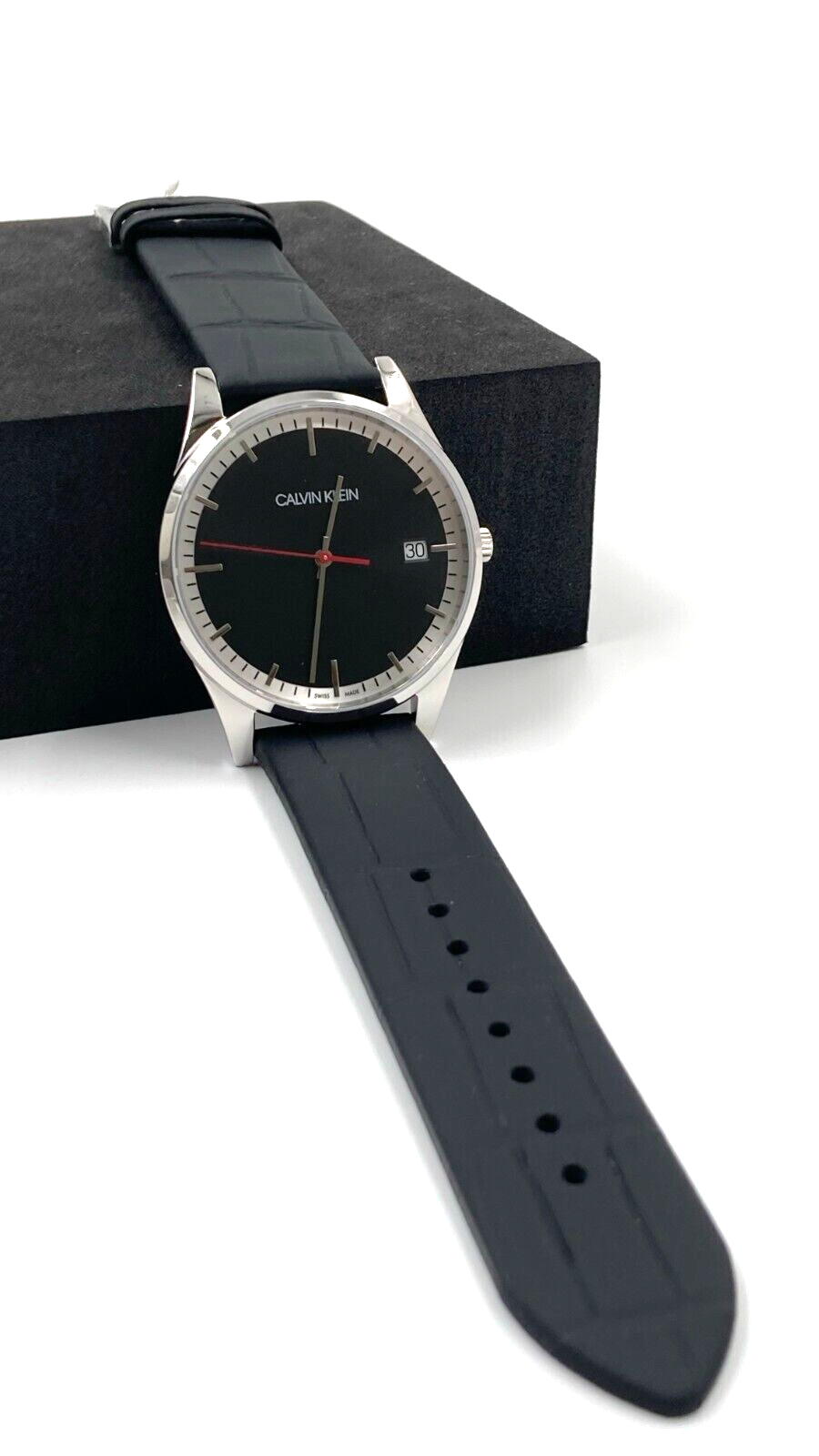 CALVIN KLEIN Quarz Uhr mit schwarzem Zifferblatt für Herren