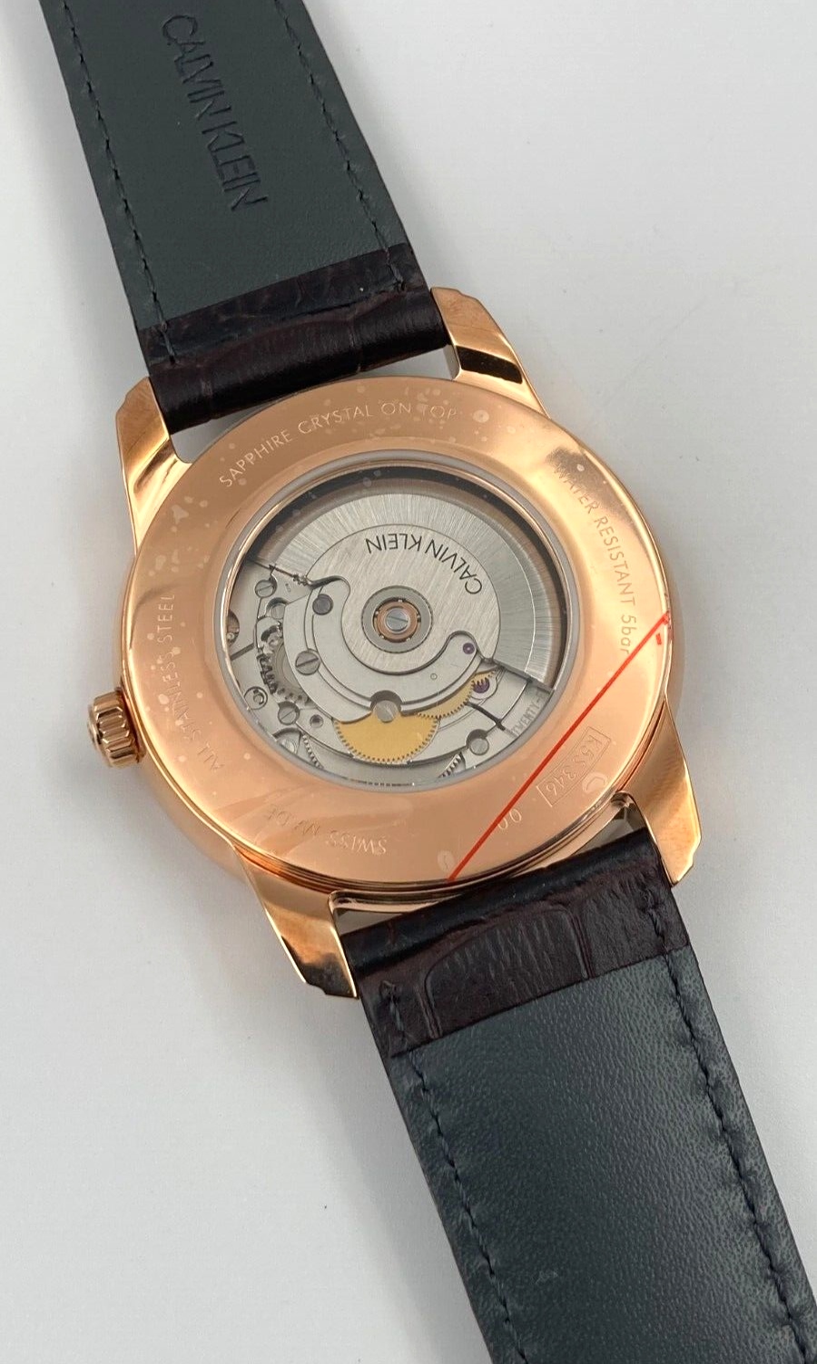 Calvin Klein Herren Analog Automatik Uhr mit Lederarmband K5S346G6