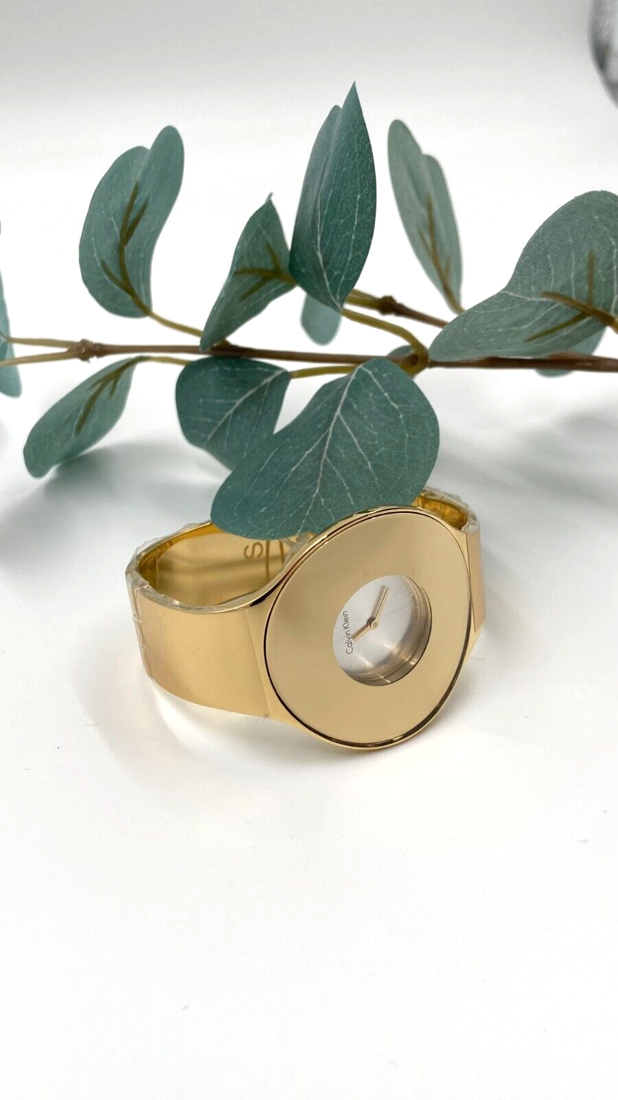 CALVIN KLEIN nahtlose Damenarmbanduhr Gold PVD