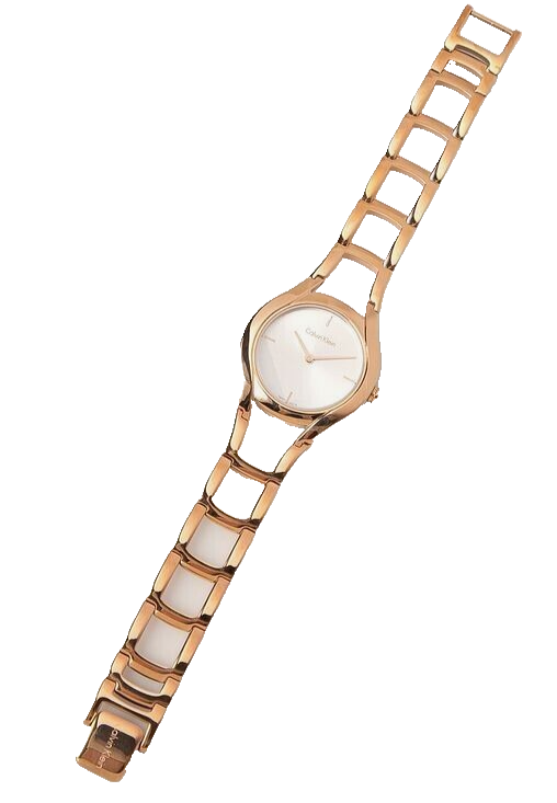 CALVIN KLEIN Class Silber Zifferblatt Roségold Damen Uhr
