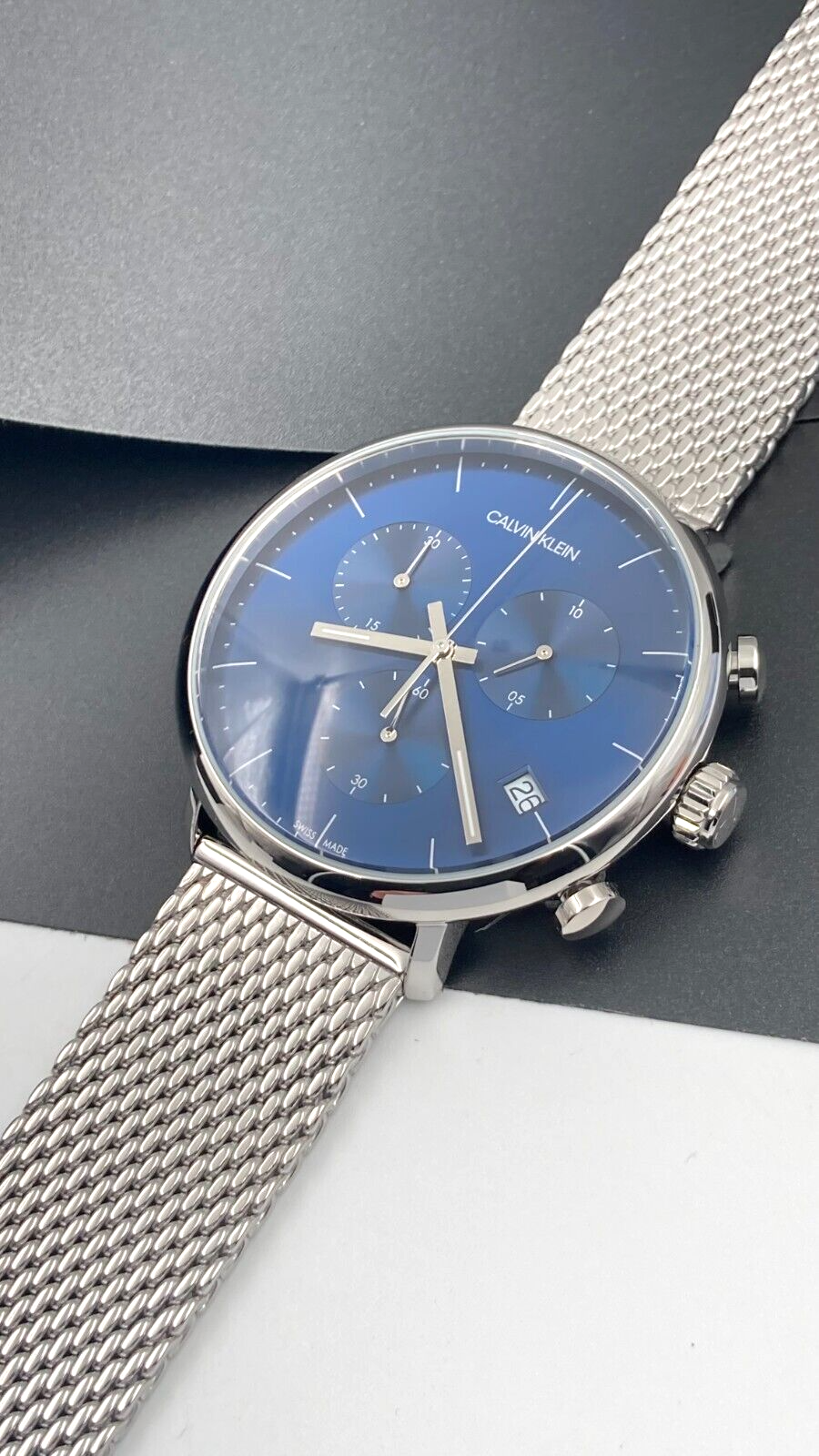 CALVIN KLEIN High Noon Chronograph Herren Uhr blaues Zifferblatt