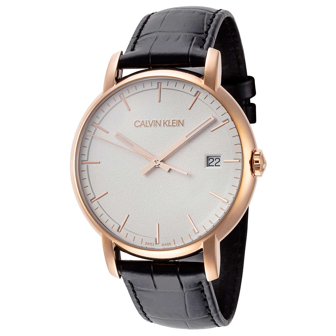 CALVIN KLEIN Minimal Quartz Herrenarmbanduhr mit silbernem Zifferblatt