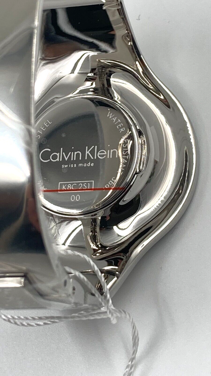 CALVIN KLEIN nahtlose schwarze Zifferblatt Damenquarzarmbanduhr