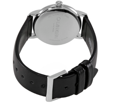CALVIN KLEIN Established Quarz Damenarmbanduhr mit schwarzem Ziffernblatt